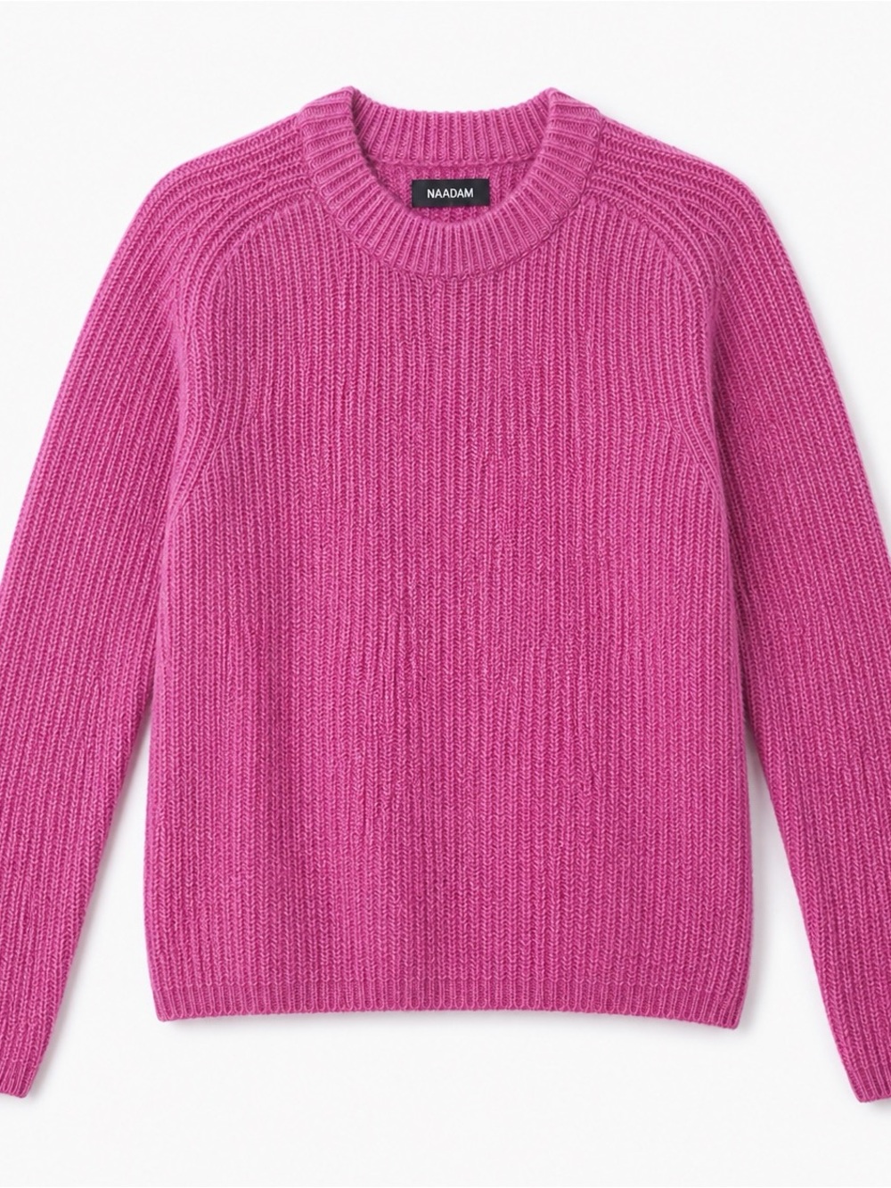 Naadam 100% Cashmere Sweater Women’s XS Pink Ribbed Crewneck Relaxed Fit